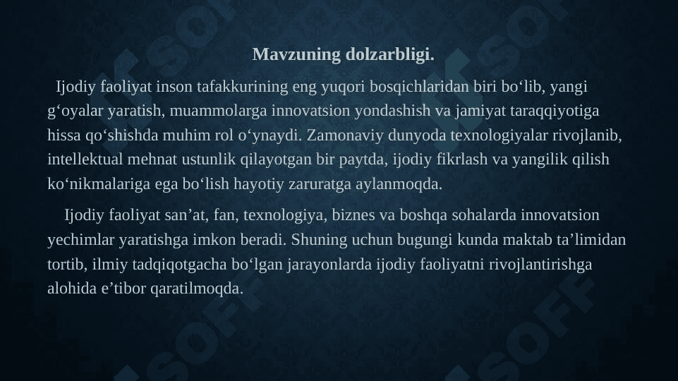 Ijodiy faoliyat tushunchasi va uning ahamiyati 3