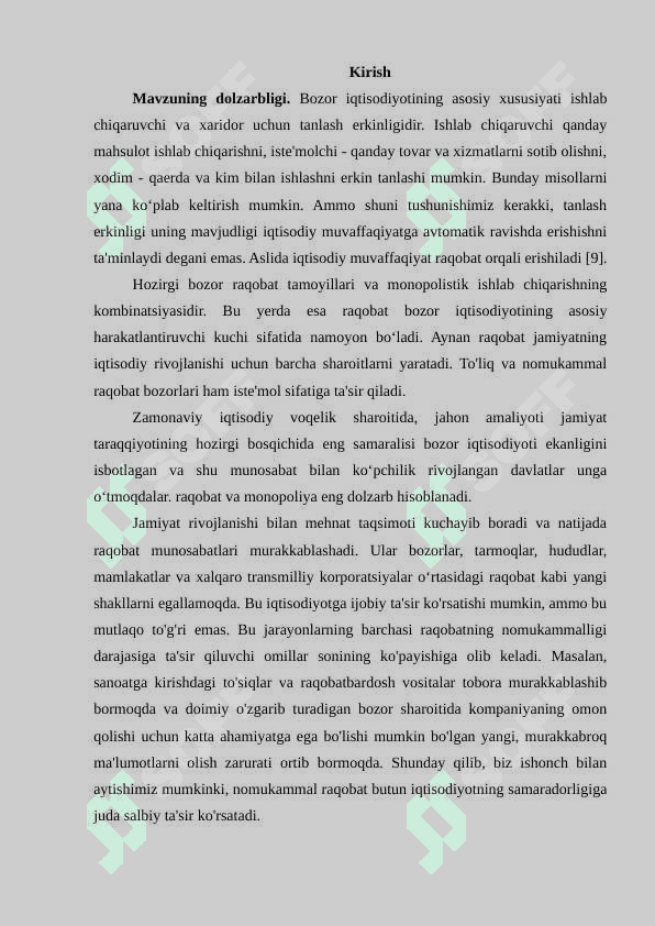Monopol hokimiyat sharoitida narx belgilash va diversifikatsiyalash tamoyillari. 3