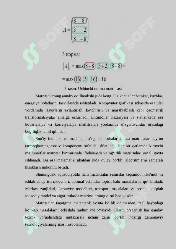 Matritsa normasi va uni aniqlash usullari 8