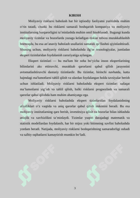 Moliyaviy risklarni baholash uchun ekspert tizimlaridan foydalanish 3