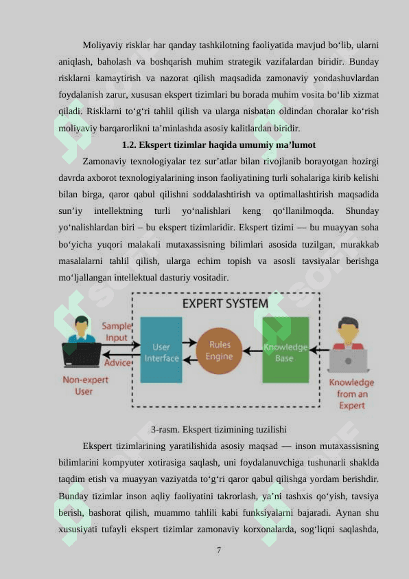 Moliyaviy risklarni baholash uchun ekspert tizimlaridan foydalanish 7