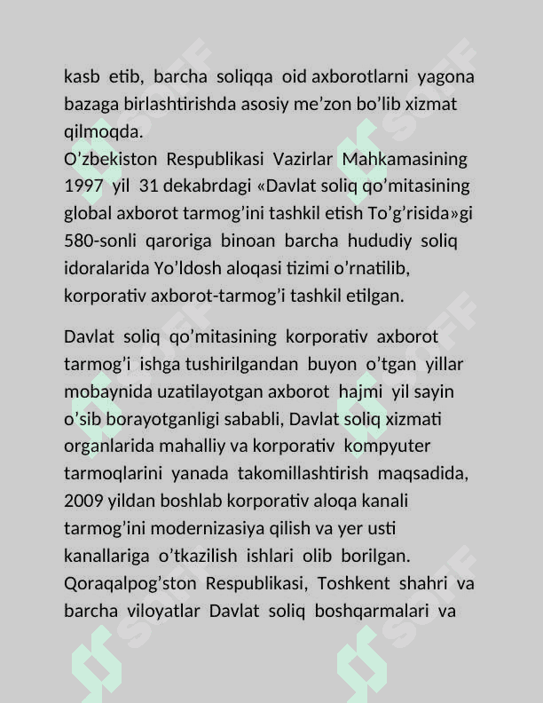Soliq tizimda axborot komplekslari va texnologiyalari 4