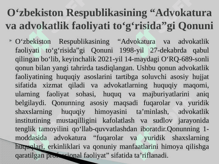 Advokatlar javobgarligining oziga xos xususiyatlari 6