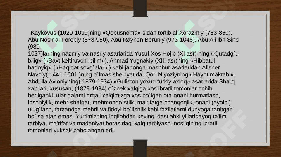 TURLI XALQLAR PANDNOMASIDA XALQCHIL RASM-RUSUMLAR, HULQ-ODOBGA OID UDUMLAR 6