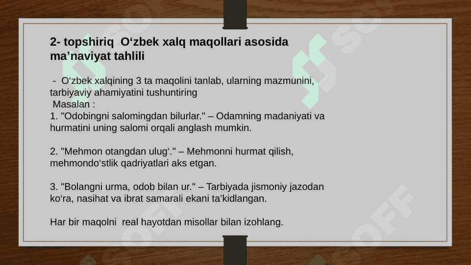TURLI XALQLAR PANDNOMASIDA XALQCHIL RASM-RUSUMLAR, HULQ-ODOBGA OID UDUMLAR 7