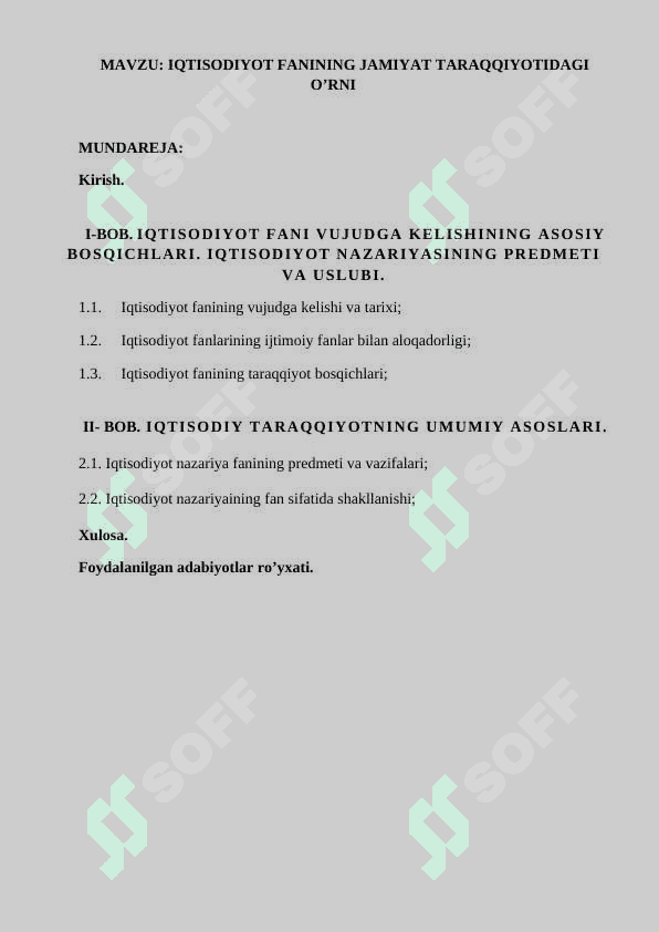 IQTISODIYOT FANINING JAMIYAT TARAQQIYOTIDAGI O’RNI 3