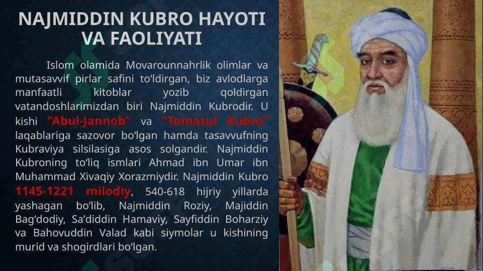 Najmiddin Kubro va Kubroviya tariqati 3