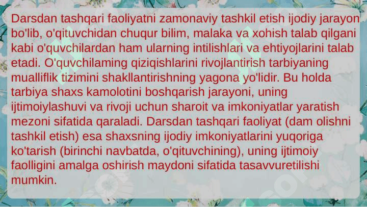 Tarbiyaviy ishlar jarayonini tashkil etishga texnologik yondoshuv 2