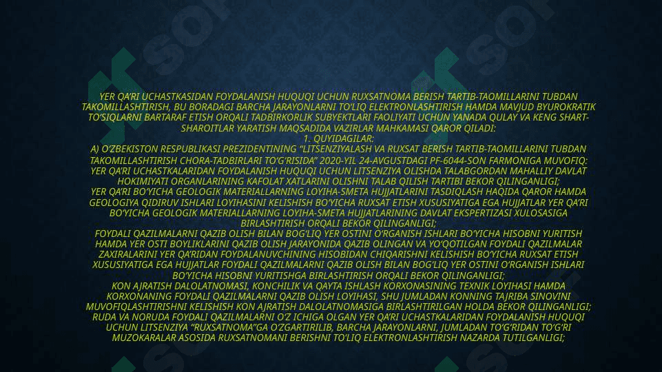 Yer qaridan foydalanuvchilar uchun olinadigon soliqlar 3