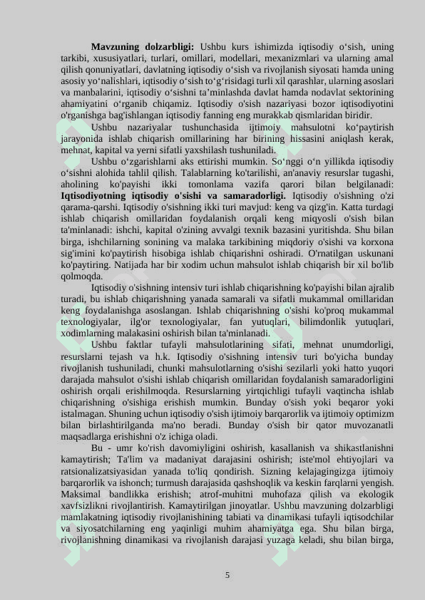 IQTISODIY O'SISHNING HOZIRGI ZAMON SHAKLI VA UNING YANGICHA SIFATI 5