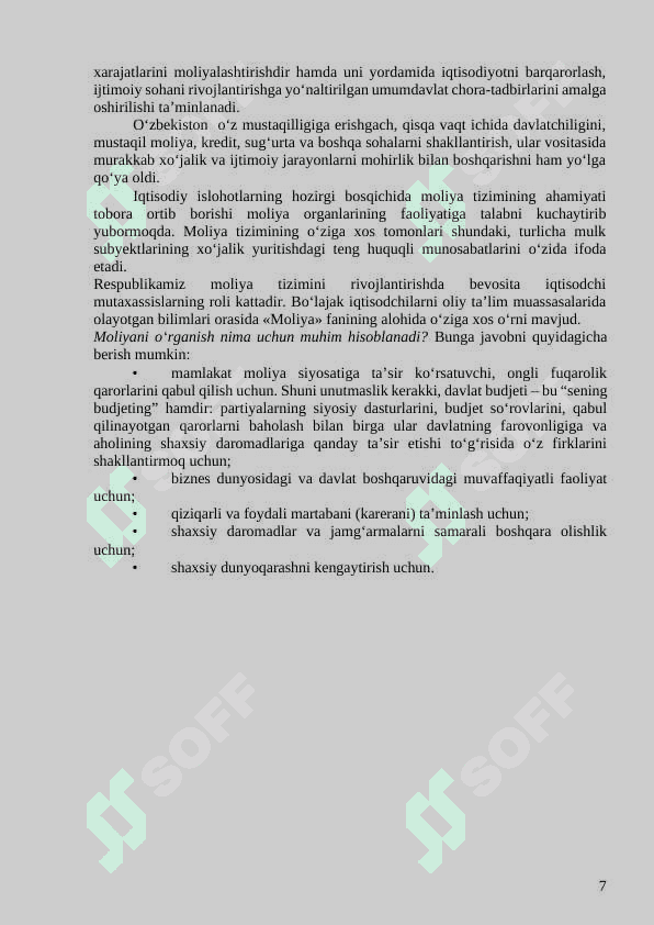 Davlatning moliyaviy siyosati va uning asosiy yo`nalishlari 7