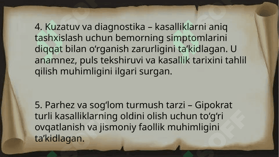 Gipokrat va Galen ularning gʻoyalari va amaliy faoliyati 6