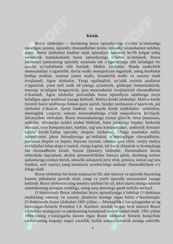 Bozor islohotlari mohiyati va o'tish davrdagi o'ziga xos xususiyatlari 4
