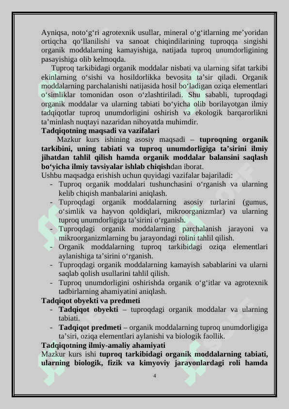 Tuprogdagi organik moddalar va ularning tabiati 4