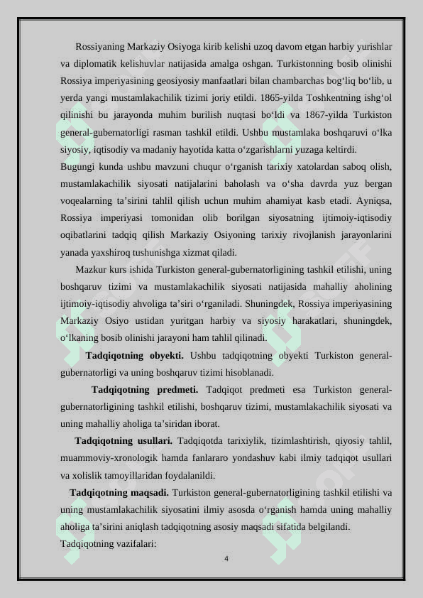 Turkiston general gubernatorligining tashkil etilishi. 4