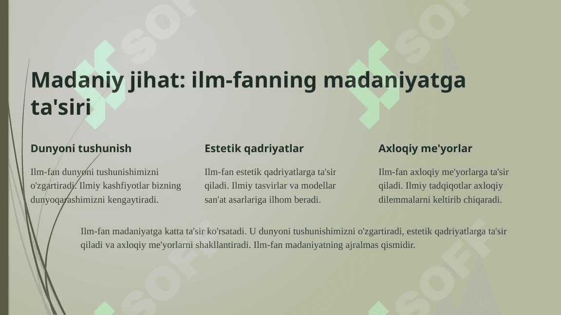 Ilm-fanning zamonaviy ta’rifi,  gnoseologik, ijtimoiy, madaniy jihatlari 4