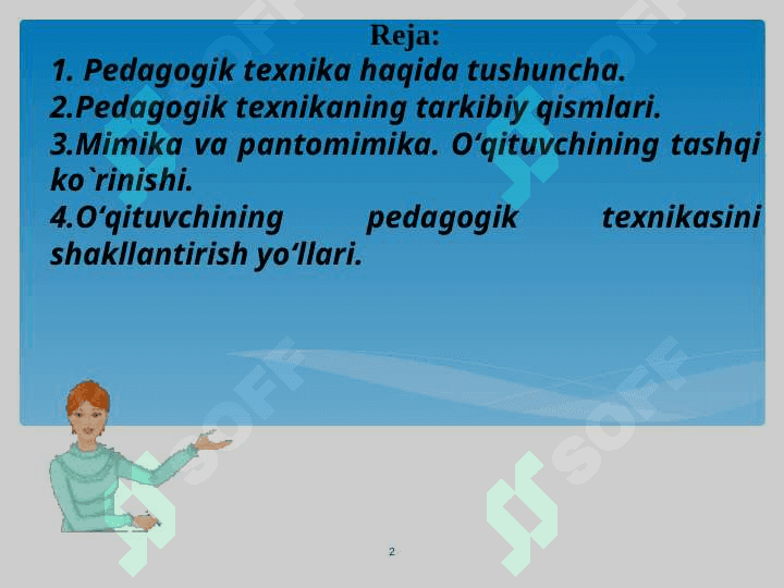 Pedagogik texnika va uning komponentlari tarkibiy qismlari 2