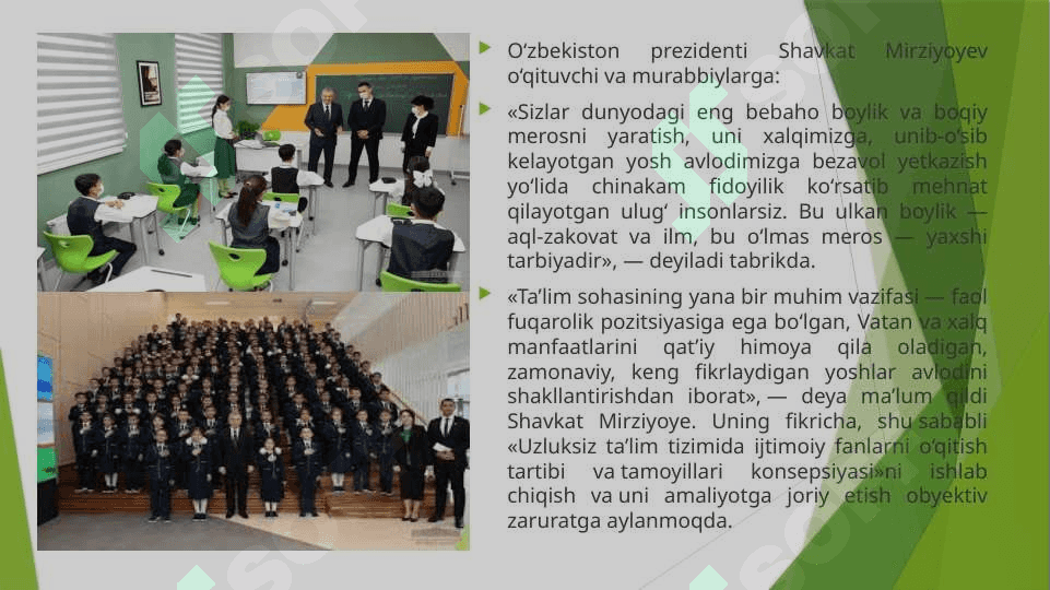 Prezident Sh.M.Mirziyoyev o‘qituvchilar va ularning vazifalari haqida2 3
