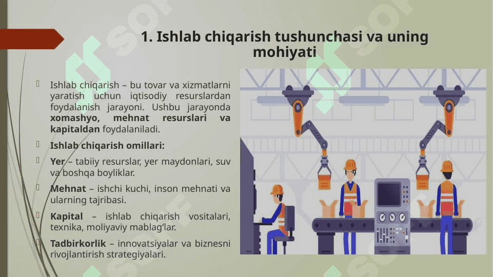 Ishlab chiqarish va uning modellari. Ishlab chiqarish xarajatlari 4
