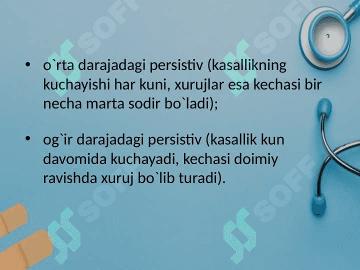 Bronxial astma. O‘pka emfizemasi. 6