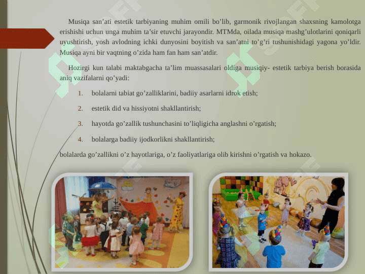 Maktabgacha yoshdagi bolalarga estetik tarbiya berishda musiqaning o’rni 3