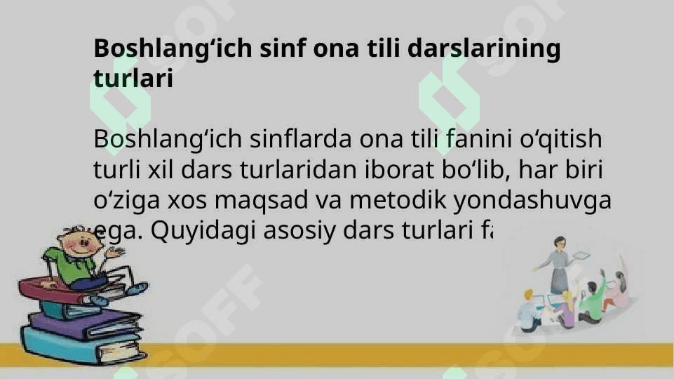 Boshlang‘ich Sinf Ona Tili Darslarining Turlari va Ularga Qo‘yiladigan Talablar 2