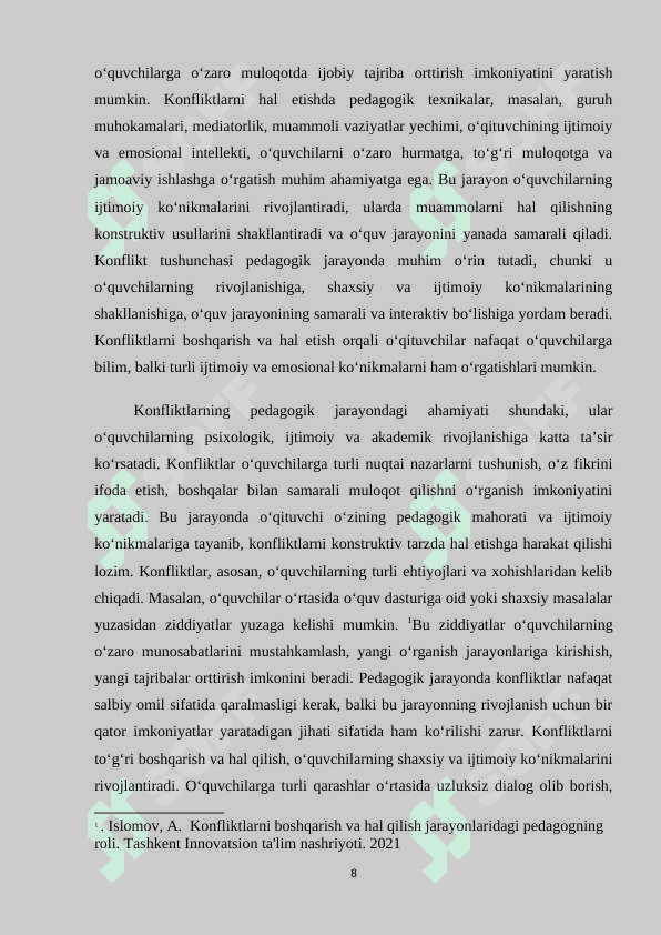 Konfliktlarni hal etishda mahalla va muhitning oʻrni 8