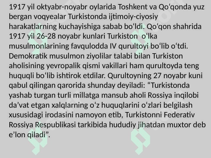 Turkiston Muxtoriyati milliy demokratik davlatchilikning dastlabki tajribasi 4