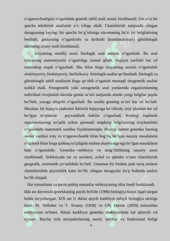 Genetika fanining asosiy usullari 5
