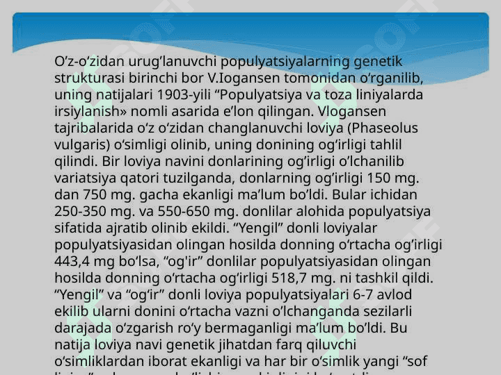 Populatsiyalar genetikasi 5