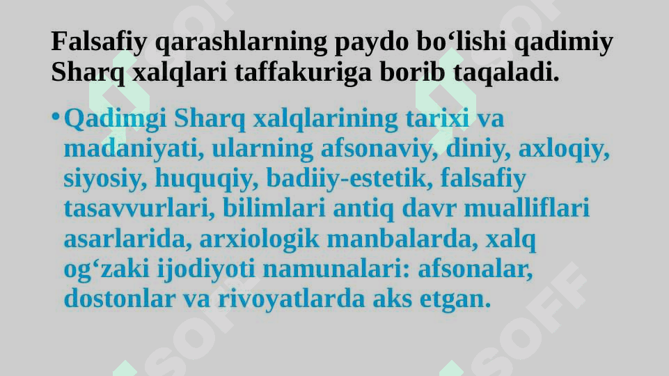 FALSAFIY TAFAKKUR TARAQQIYOTI BOSQICHLARI  SHARQ FALSAFASI 3