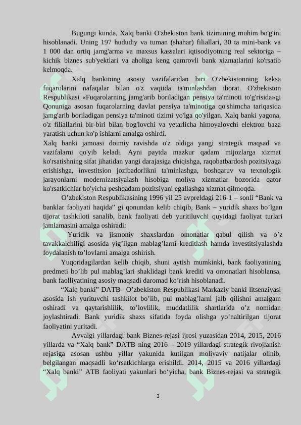 Xalq banki amaliyot  hisoboti 3