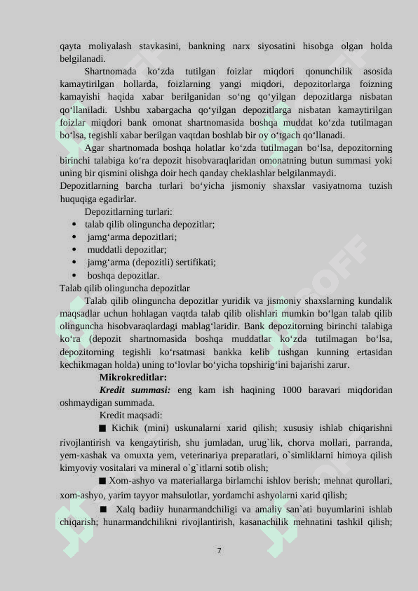 Xalq banki amaliyot  hisoboti 7