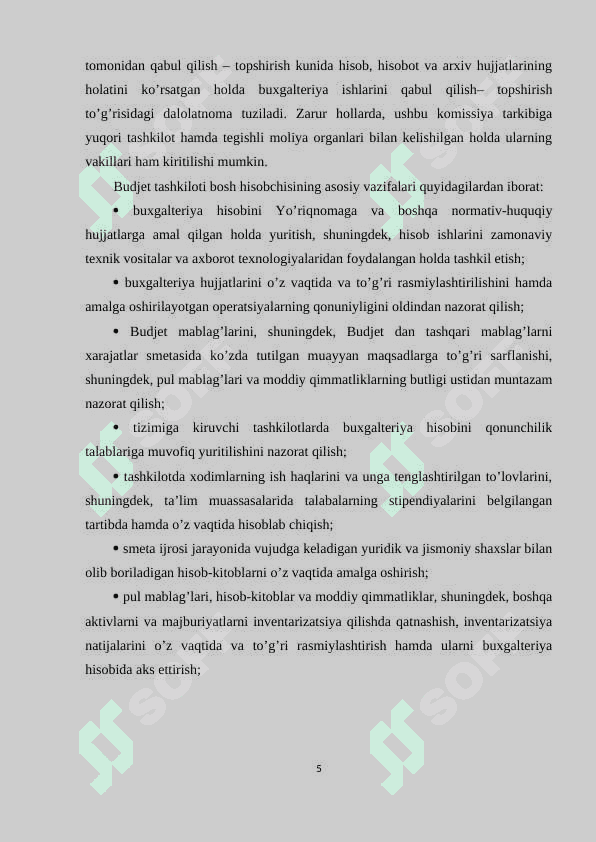 Budjet tashkilotlar uchun amaliyot hisoboti 5