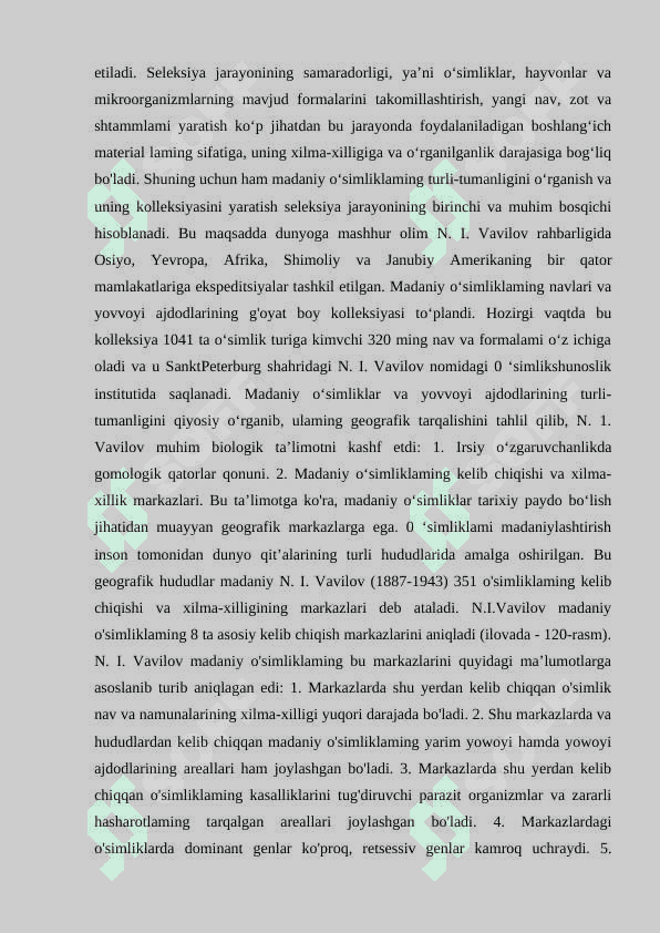 Seleksiyaning genetik asoslari 7