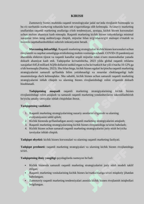 RAQAMLI MARKETING STRATEGIYALARI VA ULARNING KICHIK BIZNES RIVOJLANISHIDAGI ROLI 2