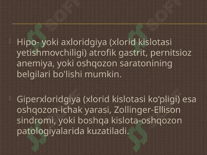 Oshqozon suyuqligi tashhisining klinik ahamiyati . 5