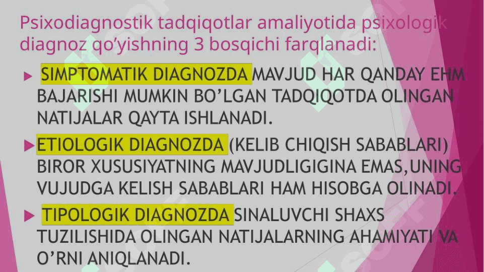 PSIXODIAGNOSTIKA FANIGA KIRISH. 8
