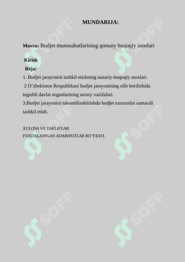 Budjet munosabatlarining qonuniy huquqiy asoslari 2