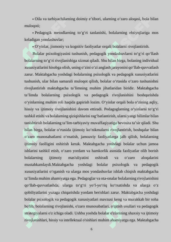 MAKTABGACHA YOSHDAGI BOLALARNI AQLIY TARBIYALASHDA DIDAKTIK O‘YINLARDAN FOYDALANISH. 6