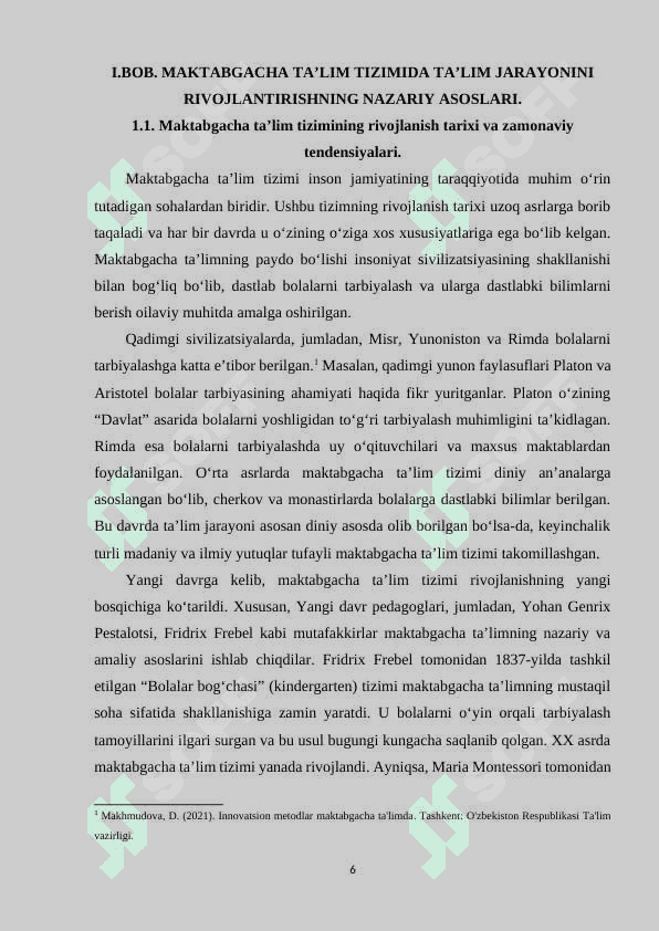 MAKTABGACHA  TA’LIM   TASHKILOTLARIDA  TA’LIM JARAYONINI  RIVOJLANTIRISH  USLUBIYATI. 5