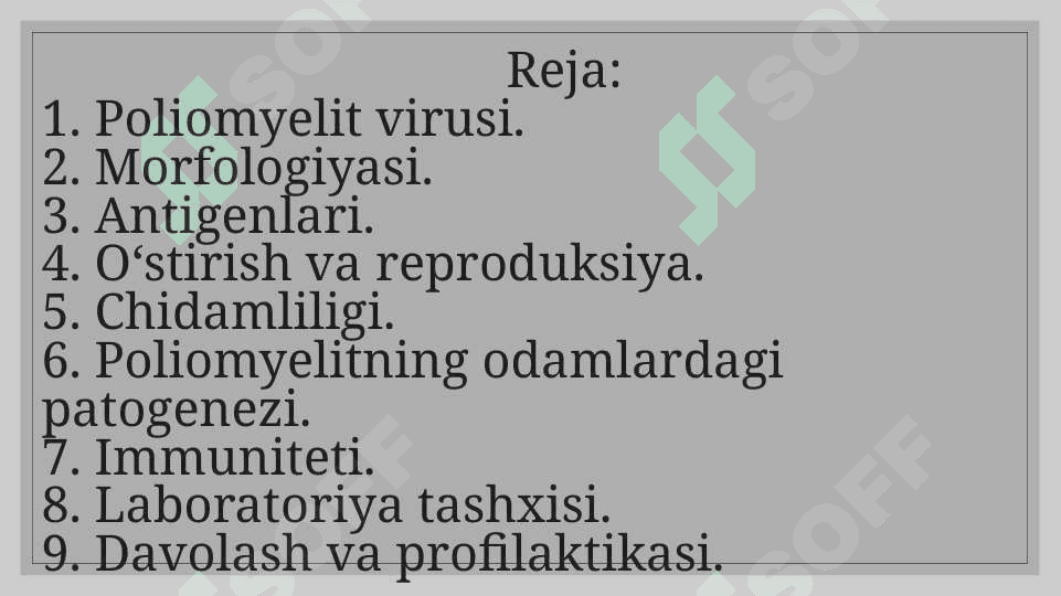 Poliomyelit virusi. 2