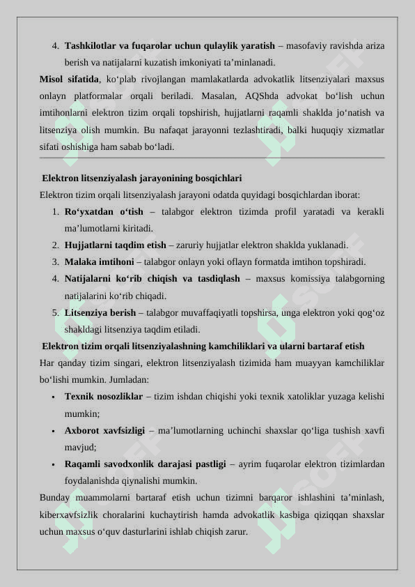 Advokatlik faoliyatini litsenziyalash. 5