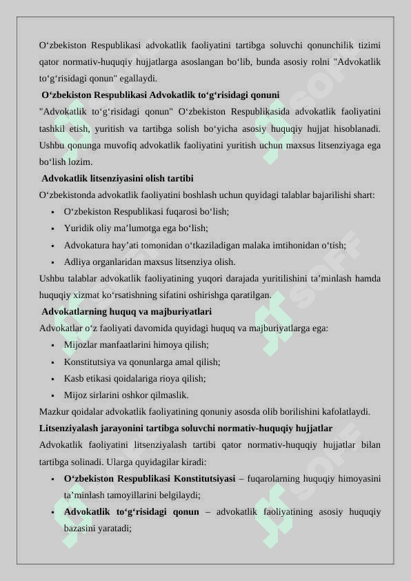 Advokatlik faoliyatini litsenziyalash. 7