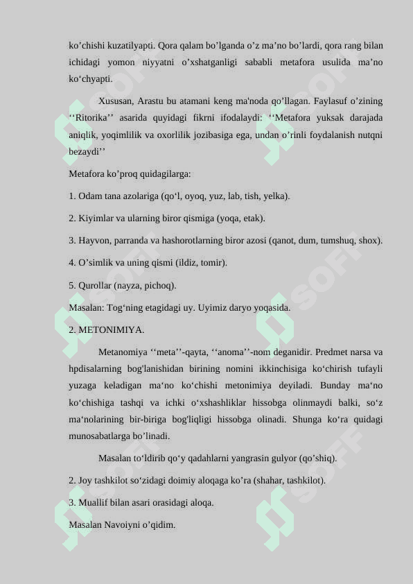 O‘zbek adabiyotida meraforaning o‘rni KURS ISHI 4