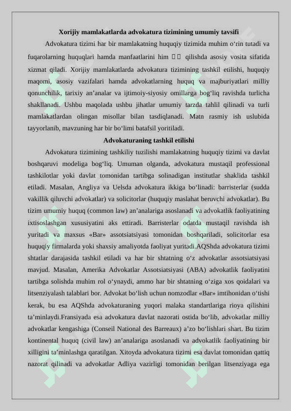 Xorijiy mamlakatlarda advokatura 3
