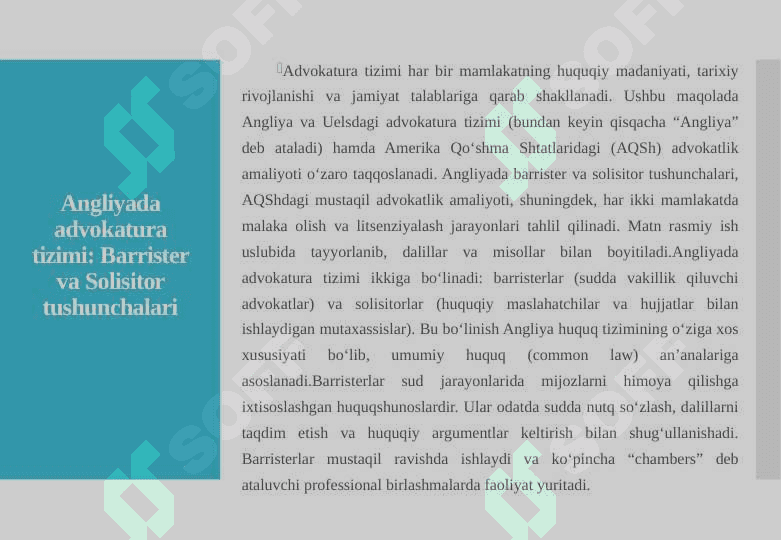XORIJIY MAMLAKATLARDA ADVOKATURA 7