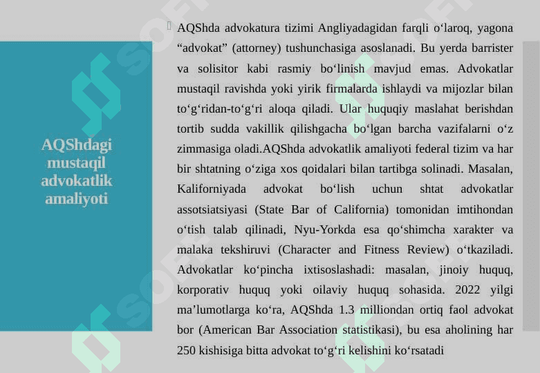 XORIJIY MAMLAKATLARDA ADVOKATURA 8