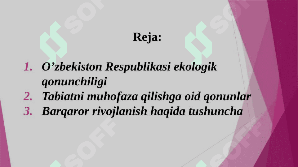 Ekologik xavfsizlik va barqaror rivojlanish 2