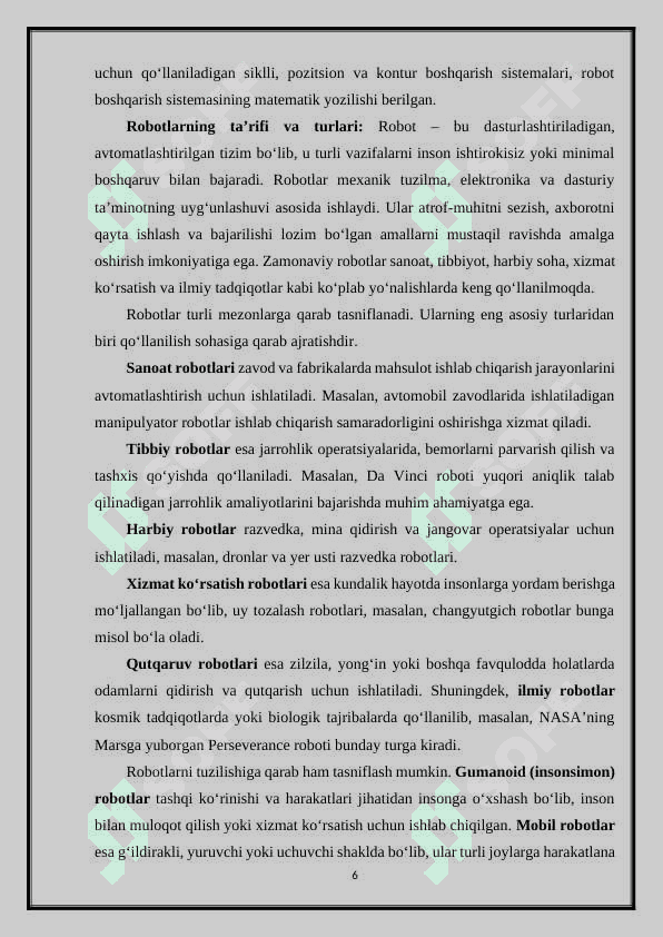 Robototexnik komplekslarning information qurilmalari va ularning vazifalari.Sezgishning lokatsion tizimlari 6